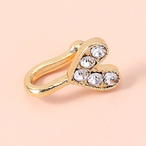 Gold rhinestone nose ring, mini crown rhinestone nose ring, piercing